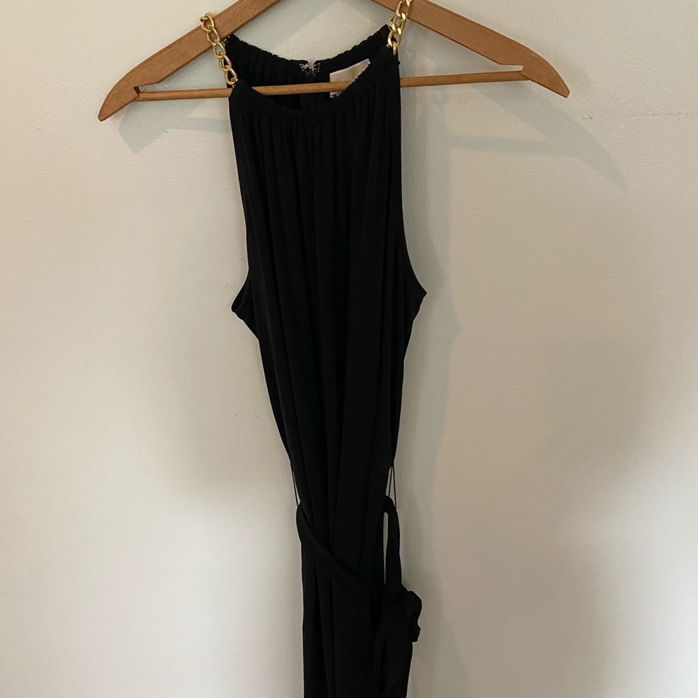Michael Kors Black Dress with Gold Chain Detail